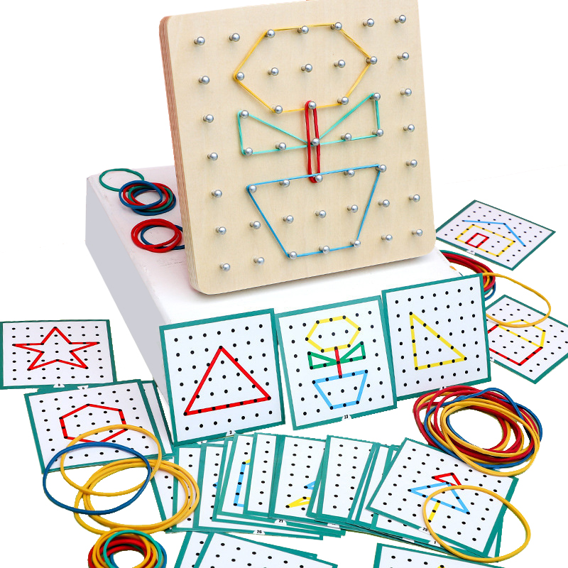 Kids Toys Xmas - Children Math Wooden Toys Set Geometric