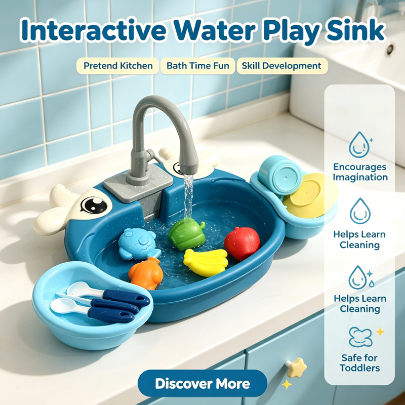 Kids Toys Yellow - Toddler Interactive Water Play Sink Toy