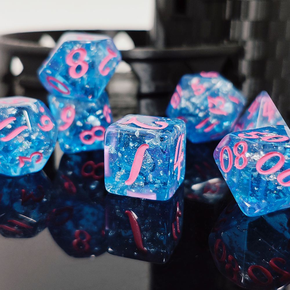 7Pcs/set Blue Color Resin Dice - Kids Toys Entertainer review and price