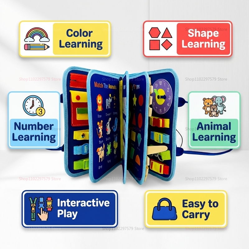 Montessori Busy Board Sensory  - Kids Toys Entertainer review and price
