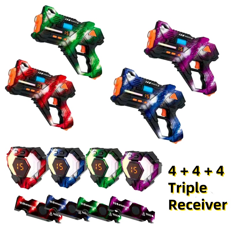 NEW 4x4x4 Laser Tag Guns Set 3 - Laser Tag Set Kids review and price