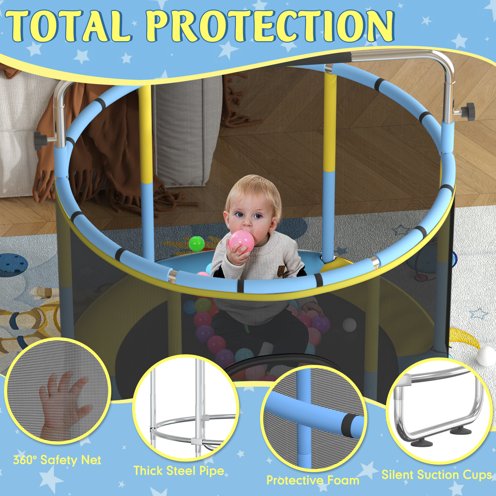 5FT 8-in-1 Toddler Trampoline  - Trampoline Mini Indoor review and price