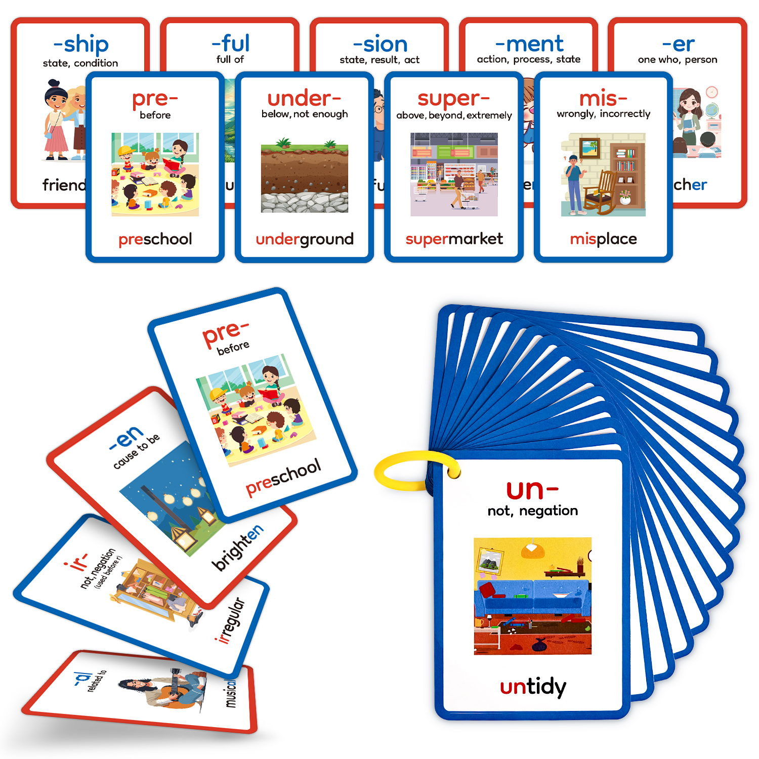 15pcs Double-Sided Prefixes an - Educational Flash Card review and price