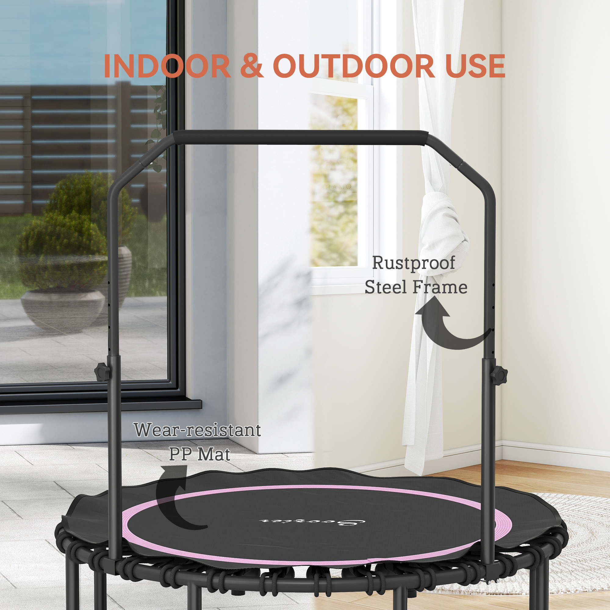 Fitness Trampoline with T-Bar  - Trampoline Mini Indoor review and price