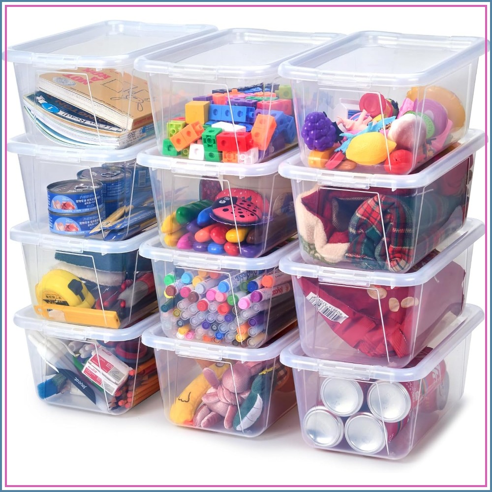 6 Quart Storage Bins with Lids - Kids Toys Blocks review and price