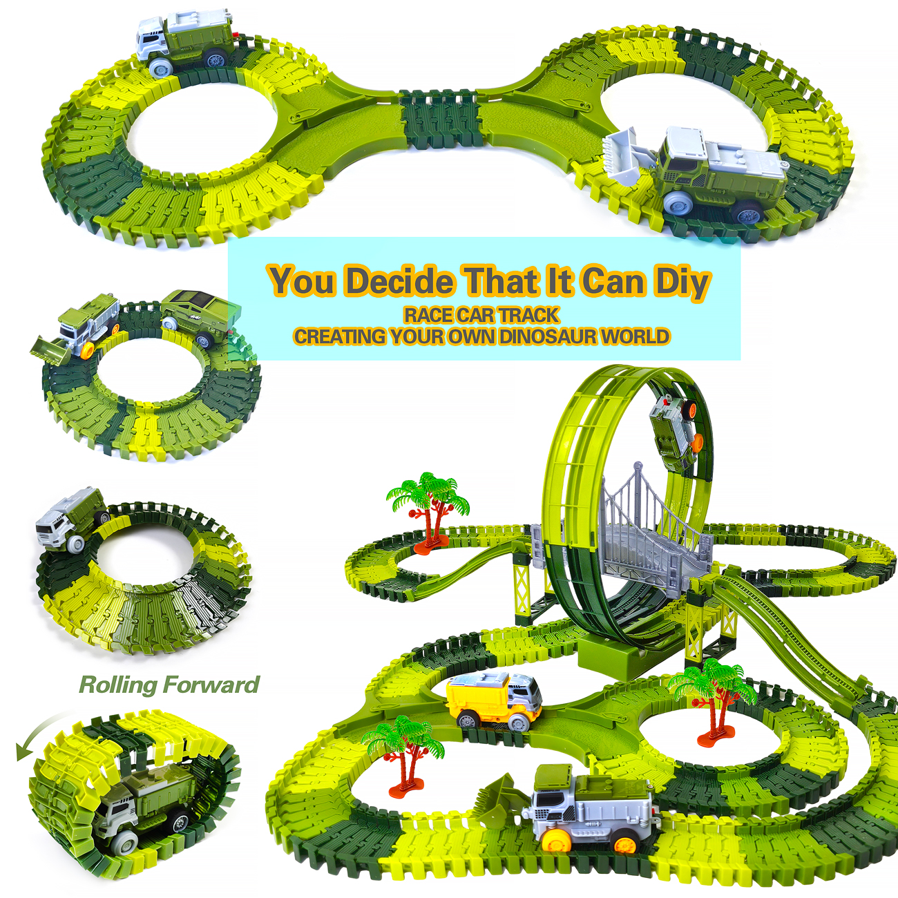 Dinosaur Toy Race Track Featur - Kids Toys Electric Car review and price