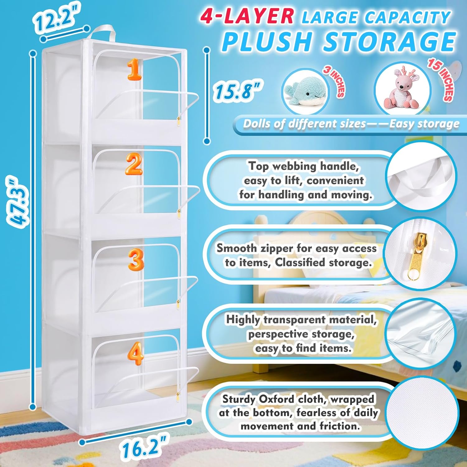 4-Tier Transparent Zipper Dust - Kids Toys Kids Toys review and price