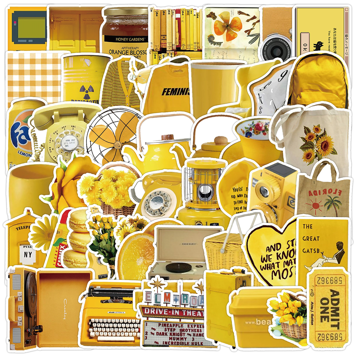 50PCS Cute Ins Style Yellow Ca - Kids Toys Yellow review and price