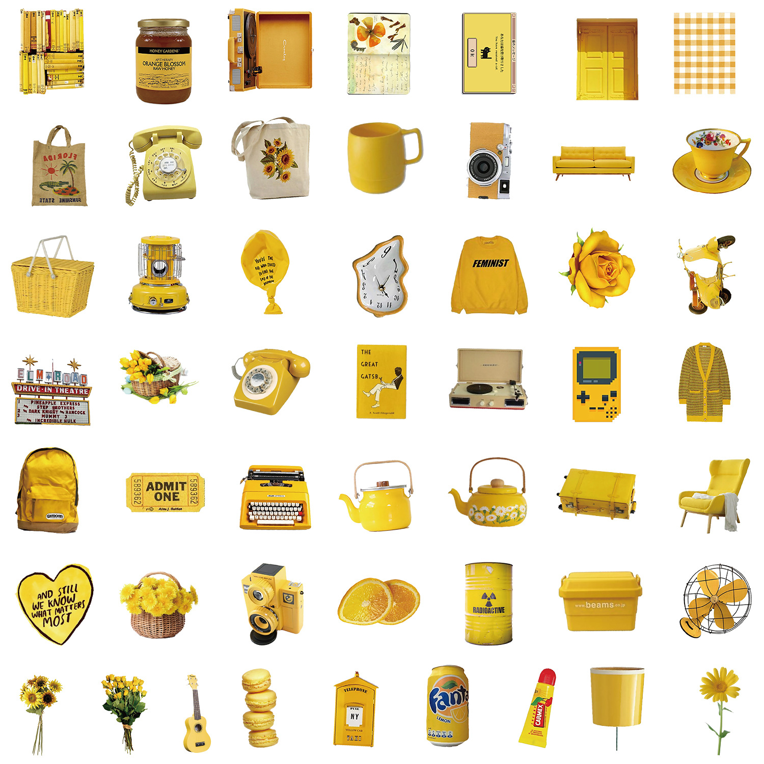 50PCS Cute Ins Style Yellow Ca - Kids Toys Yellow review and price