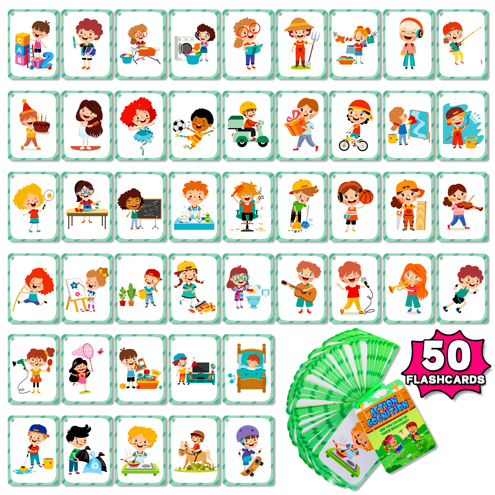 50Pcs/Set Cognition Learning C - Educational Flash Card review and price
