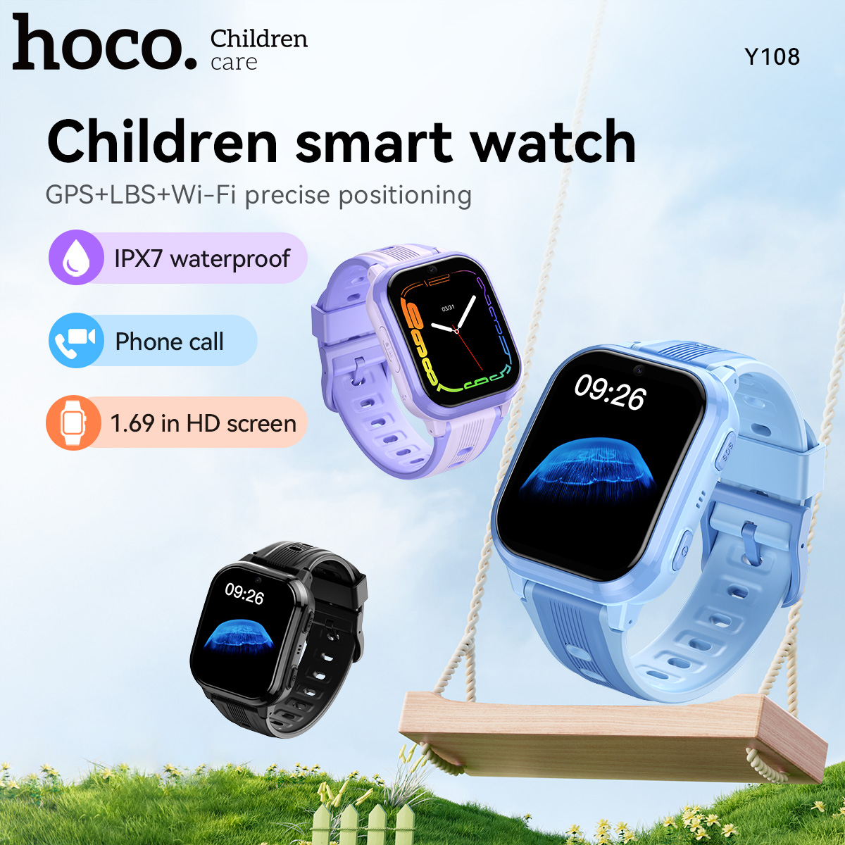 HOCO Y108 1.69inch HD LCD Curv - Kids Smartwatch Gps review and price