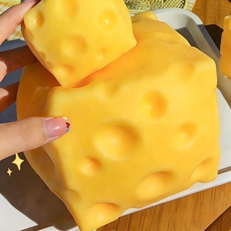 @Dark Yellow Cheese Cube Stres - Kids Toys Yellow review and price