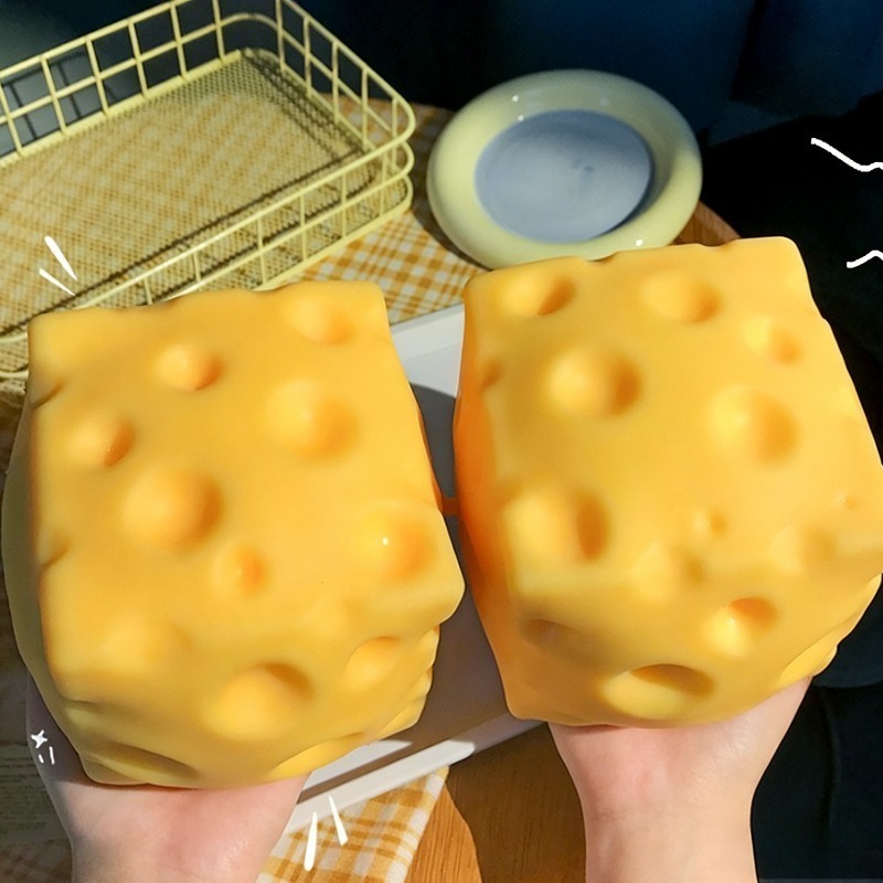 @Dark Yellow Cheese Cube Stres - Kids Toys Yellow review and price