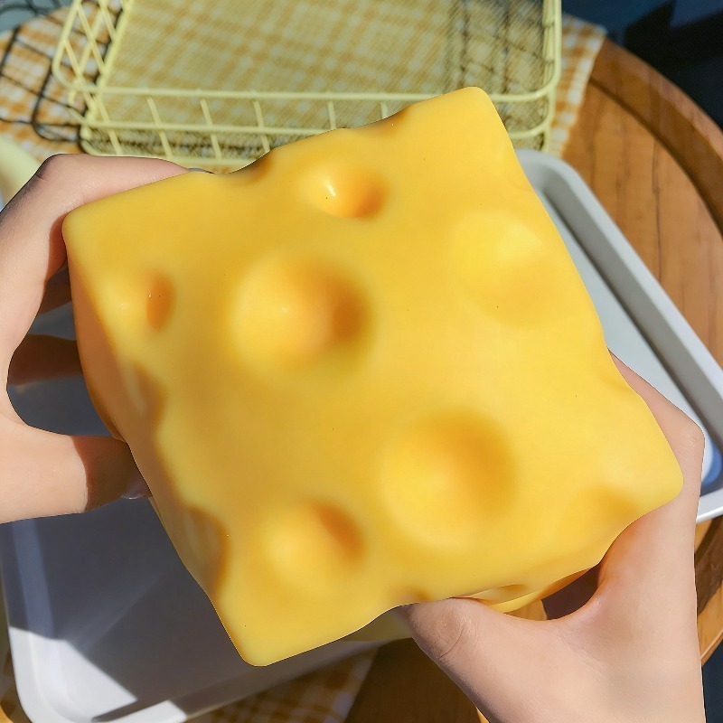 @Dark Yellow Cheese Cube Stres - Kids Toys Yellow review and price